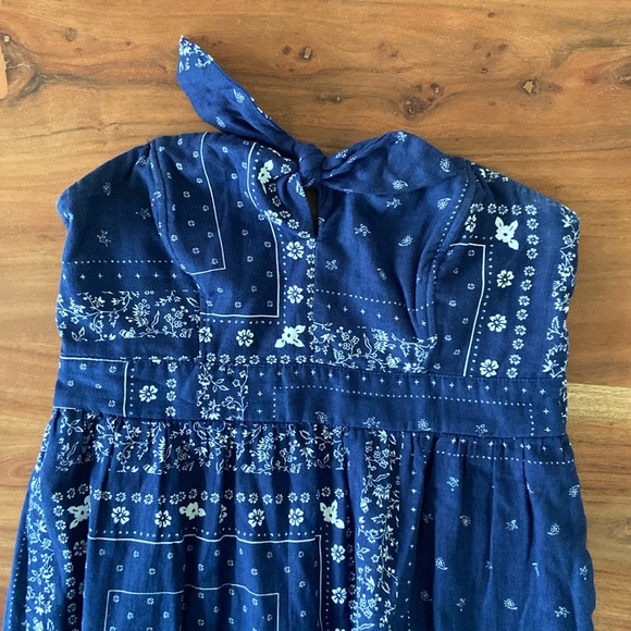 Universal Thread bandana print strapless midi dress blue white vacation small - Picture 10 of 16